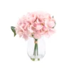 17cm Pink Hydrangeas Artificial Plant In Clear Glass Vase -Gardens And Landscaping 17cm pink hydrangeas artificial plant in clear glass vase5010795682645 01c bq