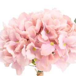 Gardens And Landscaping -Gardens And Landscaping 17cm pink hydrangeas artificial plant in clear glass vase5010795682645 02c bq