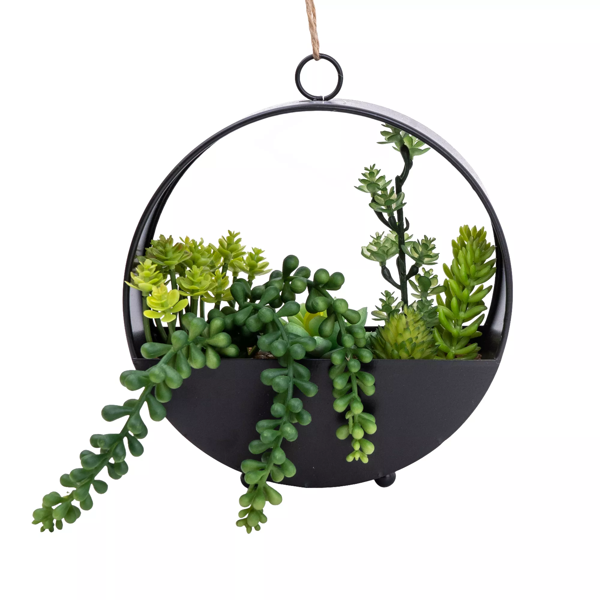 23cm Succulent Artificial Plant In Black Metal Pot 2 23cm Succulent Artificial Plant In Black Metal Pot