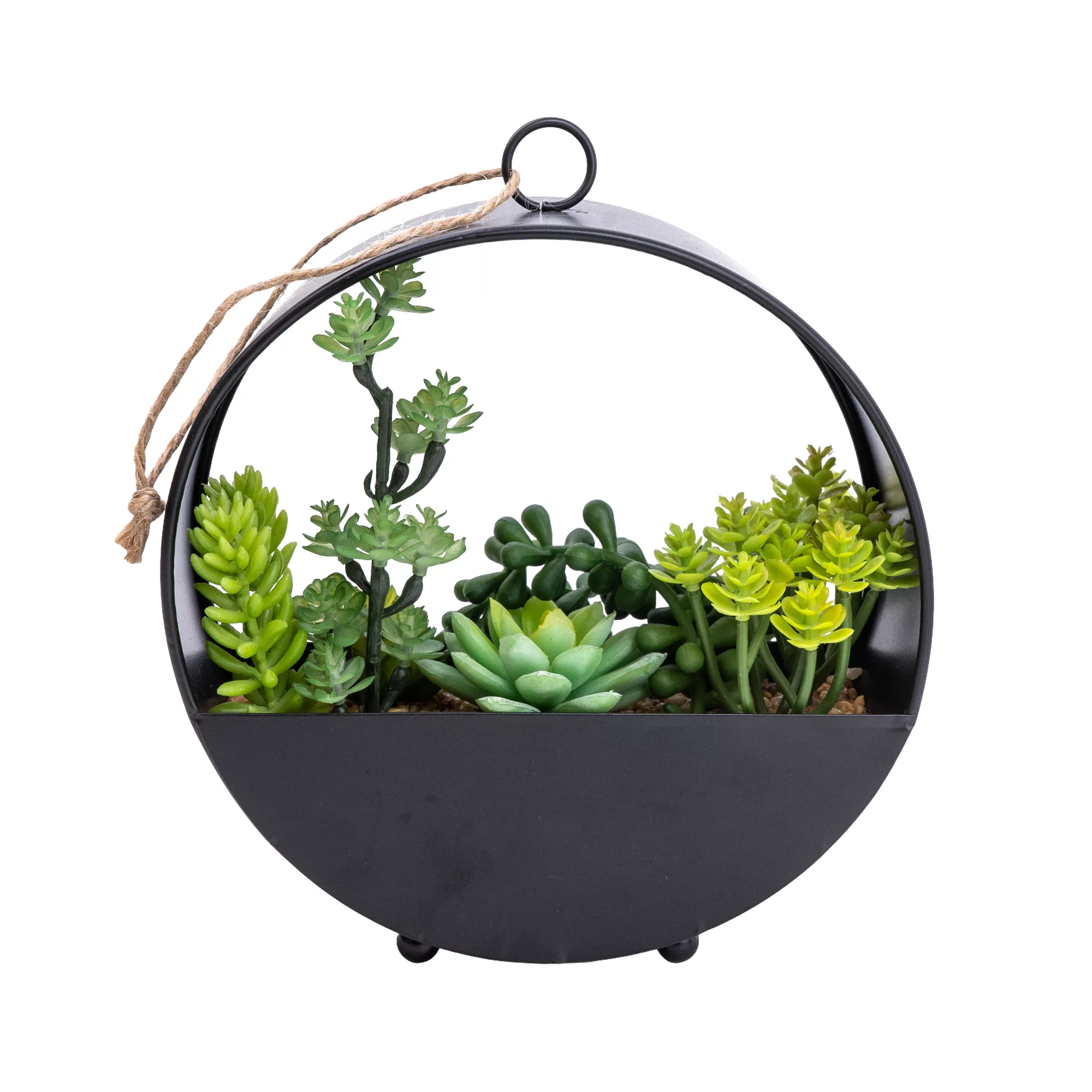 23cm Succulent Artificial Plant In Black Metal Pot 3 23cm Succulent Artificial Plant In Black Metal Pot - Image 2