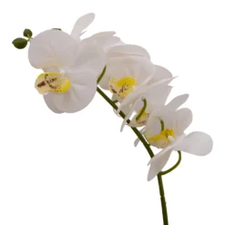 Gardens And Landscaping -Gardens And Landscaping 25cm white orchid artificial plant in grey ceramic pot5010795682669 01c bq