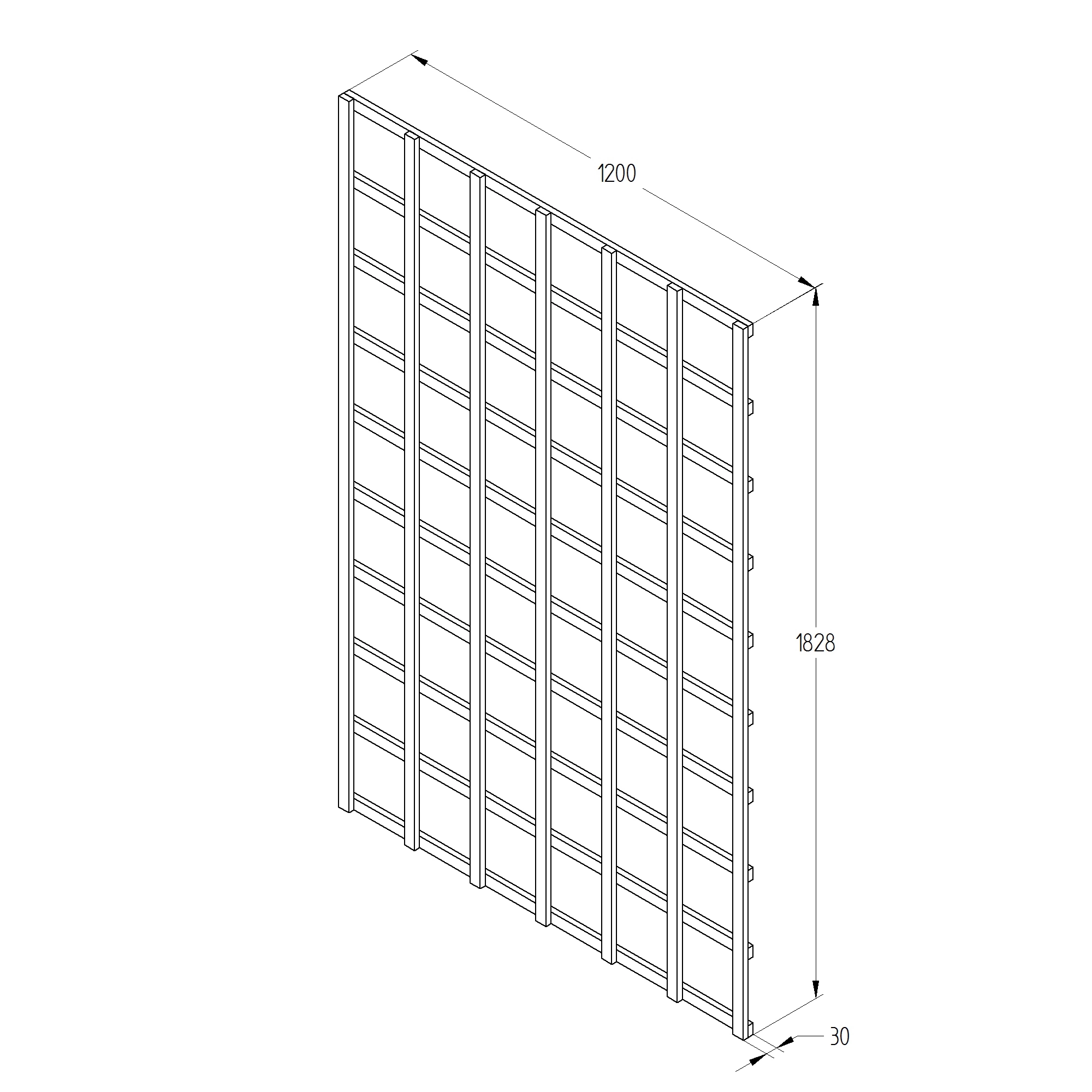 6ft Pine Trellis Panel, Pack Of 4 (W)120cm X (H)183cm 5 6ft Pine Trellis Panel, Pack Of 4 (W)120cm X (H)183cm - Image 3