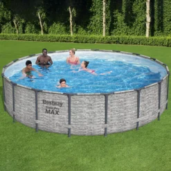 Bestway Steel Pro MAX™ Realistic Stone Print Polyvinyl Chloride (PVC) & Steel Pool (W) 5.49m X (L) 5.49m -Gardens And Landscaping bestway steel pro max realistic stone print polyvinyl chloride pvc steel pool w 5 49m x l 5 49m6941607310502 02i