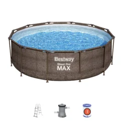 Bestway Steel Pro Rattan Print Metal & Plastic Pool -Gardens And Landscaping bestway steel pro rattan print metal plastic pool6942138986228 36c bq