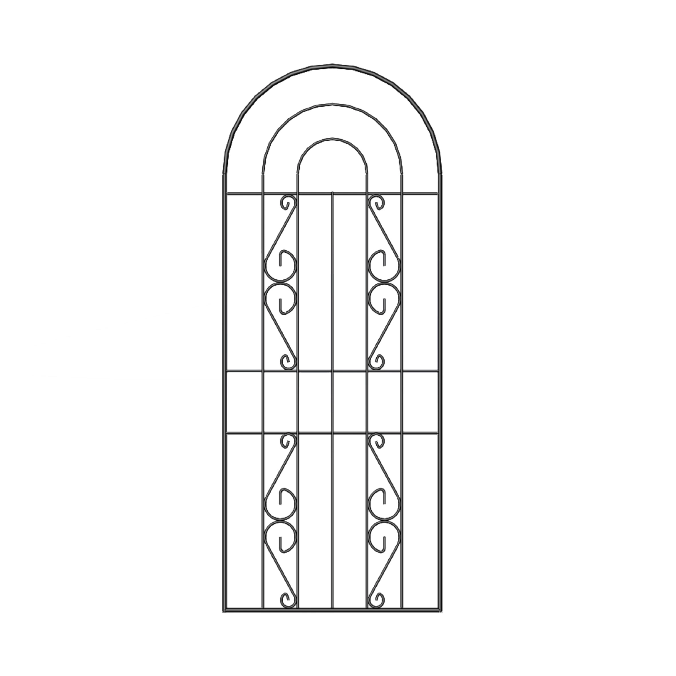 Black Arched Steel Trellis (W)60cm X (H)150cm 3 Black Arched Steel Trellis (W)60cm X (H)150cm