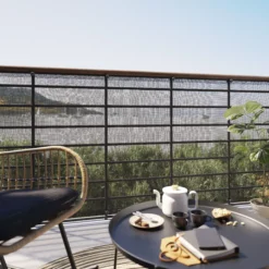 Black Polyester (PES) & PVC Garden Screen (H)1m (W)3m -Gardens And Landscaping black polyester pes pvc garden screen h 1m w 3m5059340679921 01i