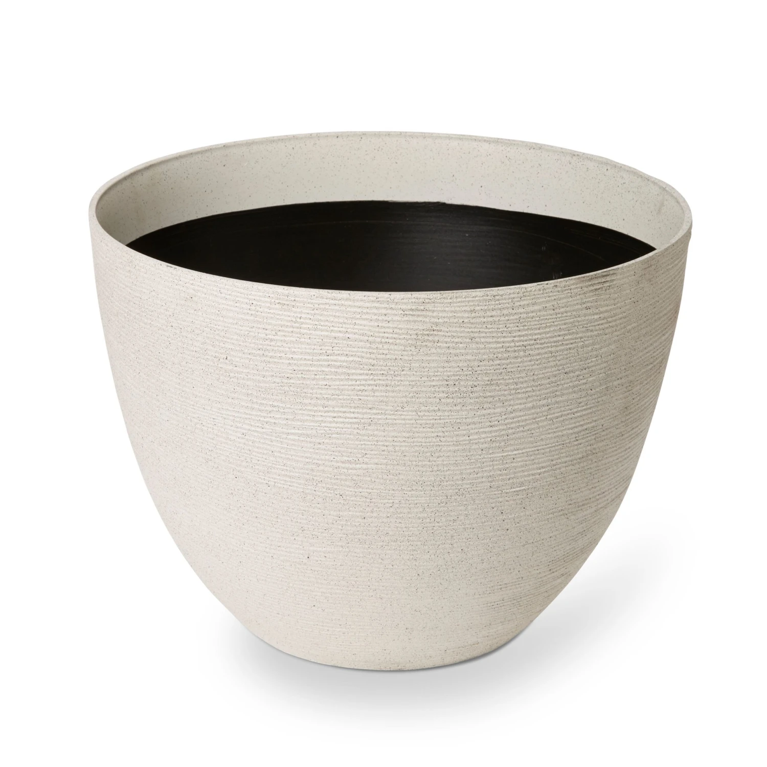 Blooma Momoka Taupe Stone Effect Plastic Circular Plant Pot (Dia)40cm 3 Blooma Momoka Taupe Stone Effect Plastic Circular Plant Pot (Dia)40cm