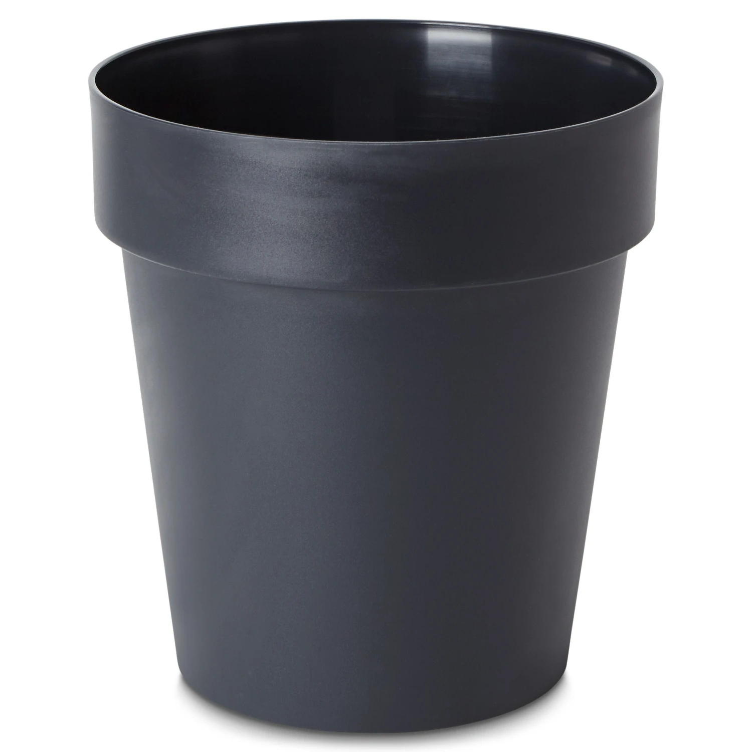 Blooma Nurgul Dark Grey Plastic Circular Plant Pot (Dia)30cm 3 Blooma Nurgul Dark Grey Plastic Circular Plant Pot (Dia)30cm
