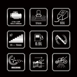 Erbauer ELMP170SP51 167cc Petrol Rotary Lawnmower -Gardens And Landscaping erbauer elmp170sp51 167cc petrol rotary lawnmower5059340124438 01t