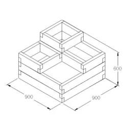 Forest Garden 56 X 90 X 90 Wood Rectangular Raised Bed Kit -Gardens And Landscaping forest garden 56 x 90 x 90 wood rectangular raised bed kit5013053155448 01t bq
