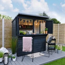 Forest Garden 6x3 Ft Pent Shiplap Garden Bar With Single Door -Gardens And Landscaping forest garden 6x3 ft pent shiplap garden bar with single door5013053184066 02i bq