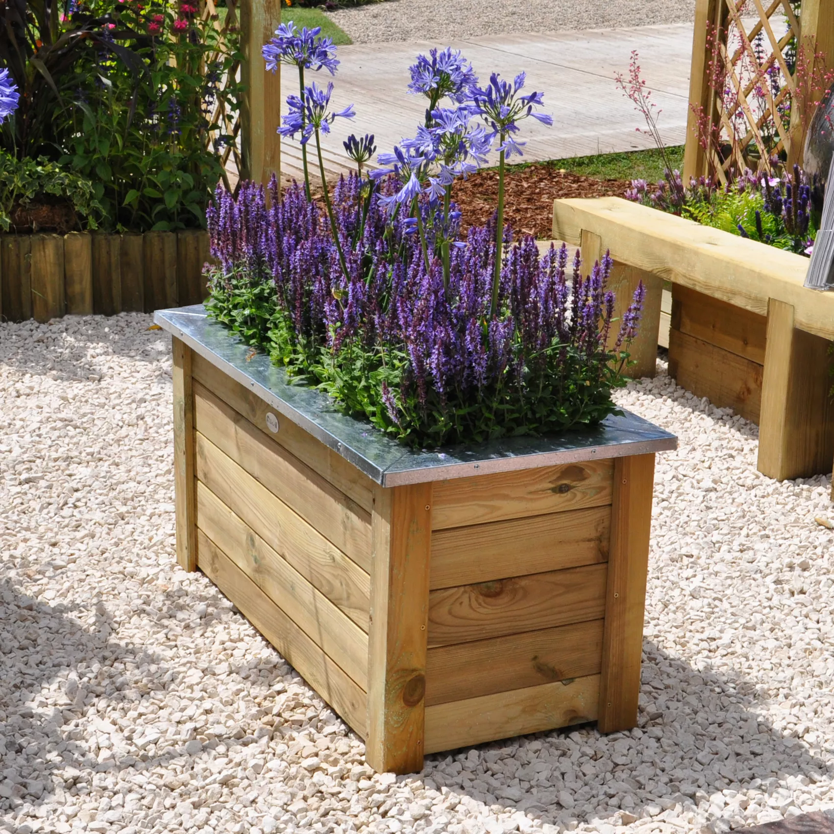 Forest Garden Cambridge Wooden Rectangular Planter 4 Forest Garden Cambridge Wooden Rectangular Planter - Image 2