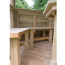 Forest Garden Furnished Cedar Roof Hexagonal Gazebo, (W)4900mm (D)4240mm (Green Cushion Included) -Gardens And Landscaping forest garden furnished cedar roof hexagonal gazebo w 4900mm d 4240mm green cushion included 5013053172612 03i