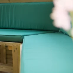 Forest Garden Furnished Cedar Roof Hexagonal Gazebo, (W)4900mm (D)4240mm (Green Cushion Included) -Gardens And Landscaping forest garden furnished cedar roof hexagonal gazebo w 4900mm d 4240mm green cushion included 5013053172612 05i