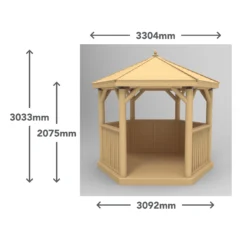Forest Garden Furnished Hexagonal Gazebo, (W)3.3m (D)2.84m -Gardens And Landscaping forest garden furnished hexagonal gazebo w 3 3m d 2 84m5013053172377 01t
