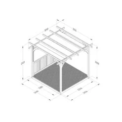 Gardens And Landscaping -Gardens And Landscaping forest garden grey pergola decking kit x4 post x1 balustrade h 2 5m x w 5 2m canopy included5013053192597 01t