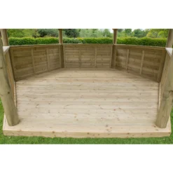 Forest Garden Hexagonal Gazebo With Cedar Roof, (W)4.9m (D)4.24m -Gardens And Landscaping forest garden hexagonal gazebo with cedar roof w 4 9m d 4 24m5013053163436 02i