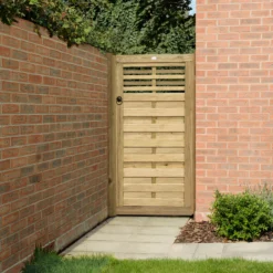 Forest Garden Kyoto Wood Slatted Gate, (H)1.8m (W)0.9m -Gardens And Landscaping forest garden kyoto wood slatted gate h 1 8m w 0 9m5013053145944 03i bq