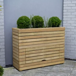 Forest Garden Linear Natural Timber Rectangular Planter (H) 91.1cm X (W) 120cm -Gardens And Landscaping forest garden linear natural timber rectangular planter h 91 1cm x w 120cm5013053190241 01i