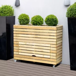 Forest Garden Linear Natural Timber Rectangular Planter (H) 97.2cm X (W) 120cm -Gardens And Landscaping forest garden linear natural timber rectangular planter h 97 2cm x w 120cm5013053190425 01i