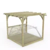 Forest Garden Natural Pergola & Decking Kit, X4 Post X1 Balustrade (H) 2.5m X (W) 3m -Gardens And Landscaping forest garden natural pergola decking kit x4 post x1 balustrade h 2 5m x w 3m5013053192351 01c