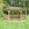 Forest Garden Premium Furnished Octagonal Gazebo, (W)5.27m (D)3.78m -Gardens And Landscaping forest garden premium furnished octagonal gazebo w 5 27m d 3 78m5013053172681 01i bq