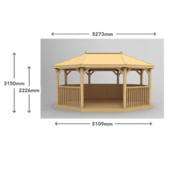 Forest Garden Premium Furnished Octagonal Gazebo, (W)5.27m (D)3.78m -Gardens And Landscaping forest garden premium furnished octagonal gazebo w 5 27m d 3 78m5013053172681 01t