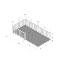 Gardens And Landscaping -Gardens And Landscaping forest garden softwood decking kit x4 balustrade l 1 31m x w 4 91m5013053192429 01t