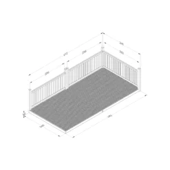 Forest Garden Softwood Decking Kit,, X5 Post X3 Balustrade (L) 1.31m X (W) 4.91m -Gardens And Landscaping forest garden softwood decking kit x5 post x3 balustrade l 1 31m x w 4 91m5013053192412 01t