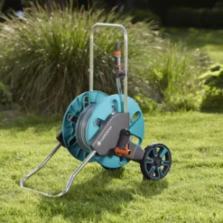 Gardena Aquaroll Freestanding Manual Hose Reel Set (L)20m -Gardens And Landscaping gardena aquaroll freestanding manual hose reel set l 20m4078500032872 01i bq