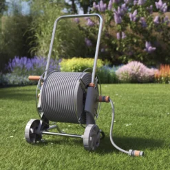 GoodHome Watering Freestanding Manual Hose Cart Set (L)40m -Gardens And Landscaping goodhome watering freestanding manual hose cart set l 40m5059340251318 01i