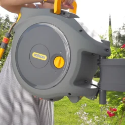 Hozelock Auto-reel Wall-mounted Hose Reel & Hose (L)30m -Gardens And Landscaping hozelock auto reel wall mounted hose reel hose l 30m5010646059565 02i bq