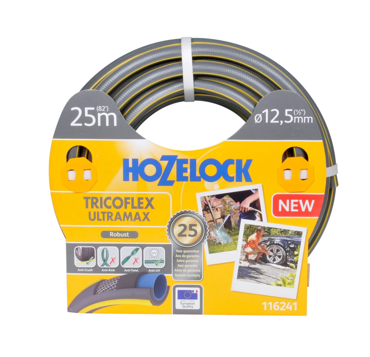Hozelock Ultramax 116241 Grey & Yellow 5-layer Reinforced Hose Pipe (L)25m 3 Hozelock Ultramax 116241 Grey & Yellow 5-layer Reinforced Hose Pipe (L)25m