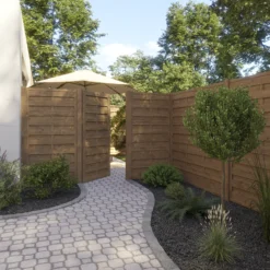 Klikstrom Tiama Pine Horizontal Slats Gate, (H)1.8m (W)0.9m -Gardens And Landscaping klikstrom tiama pine horizontal slats gate h 1 8m w 0 9m5059340668338 01i