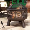 La Hacienda Alexis Steel Firepit -Gardens And Landscaping la hacienda alexis steel firepit5055025581688 02i bq