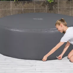 Lay-Z-Spa Grey Circular Hot Tub Cover (D) 1960mm X (H )710mm -Gardens And Landscaping lay z spa grey circular hot tub cover d 1960mm x h 710mm6941607321270 03i
