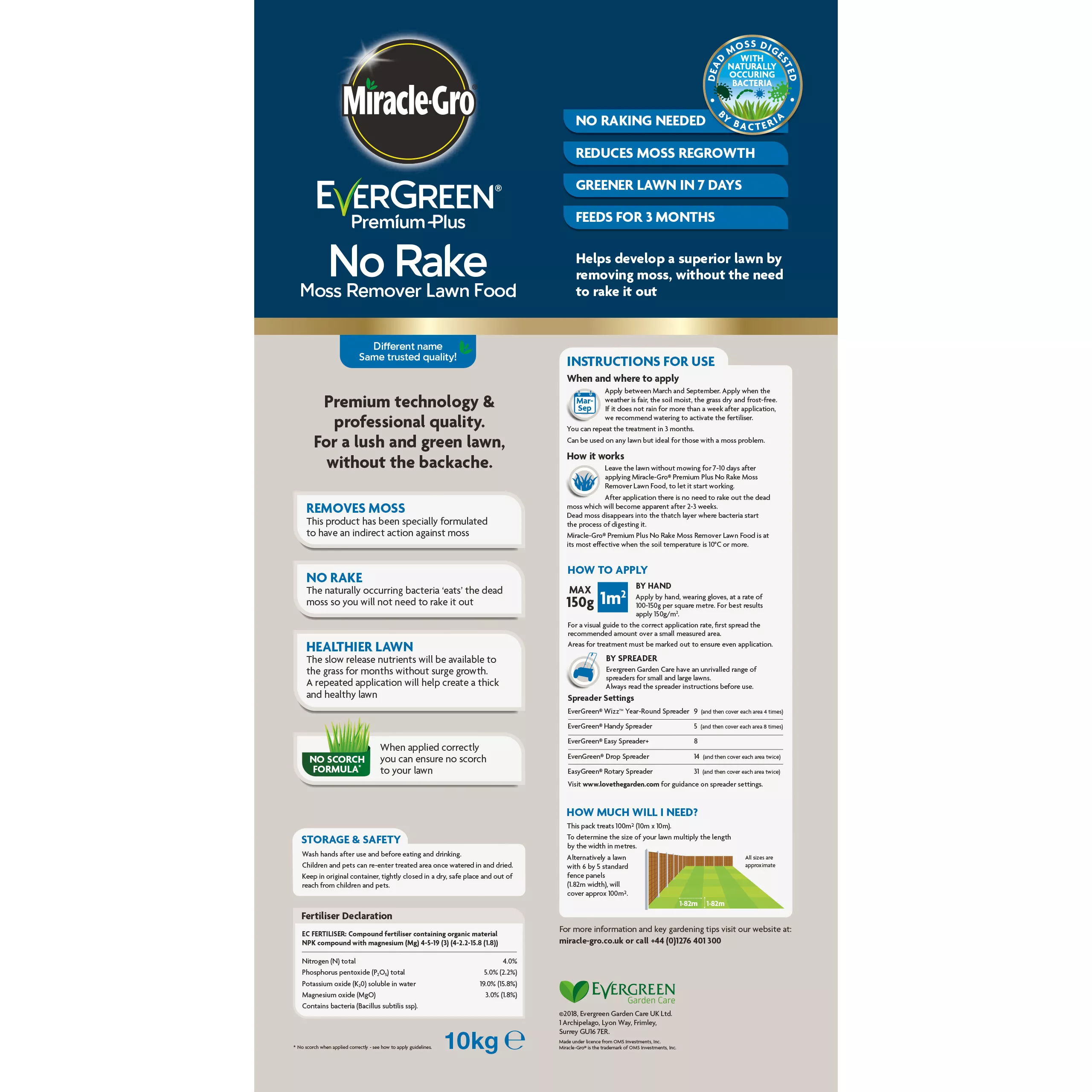 Miracle-Gro No Rake Lawn Fertiliser Granules 200m² 20kg 4 Miracle-Gro No Rake Lawn Fertiliser Granules 200m² 20kg - Image 2