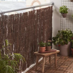 Natural Brushwood Garden Screen (H)1m (W)3m -Gardens And Landscaping natural brushwood garden screen h 1m w 3m3663602428084 02i