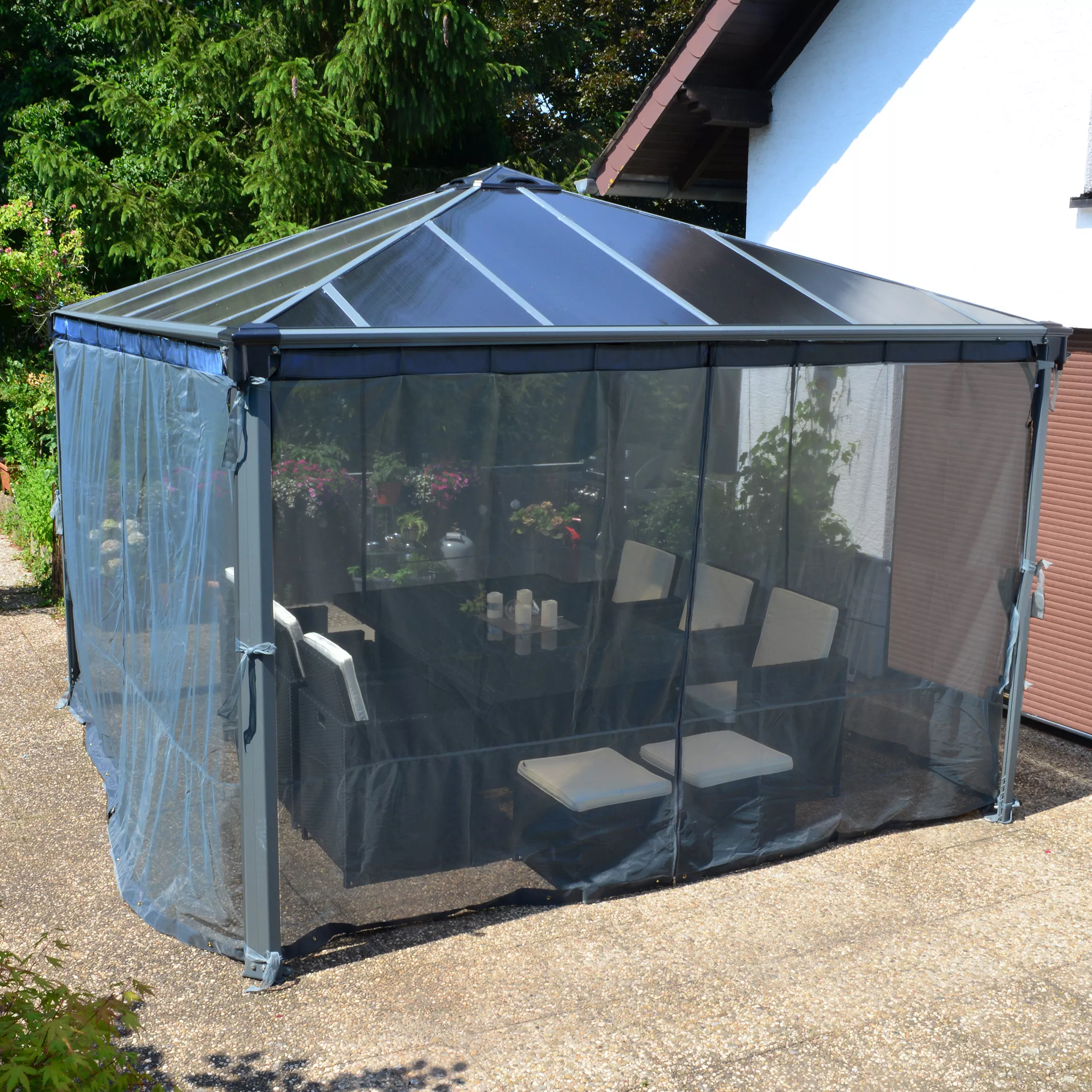 Palram - Canopia 3K Series Grey Polyester (PES) Gazebo Netting, Pack Of 6 (L)2170mm (W)3660mm 6 Palram - Canopia 3K Series Grey Polyester (PES) Gazebo Netting, Pack Of 6 (L)2170mm (W)3660mm - Image 4