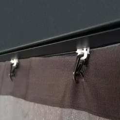 Palram - Canopia Dallas Grey Polyester (PES) Gazebo Curtain, Pack Of 4 (L)2120mm (W)4400mm -Gardens And Landscaping palram canopia dallas grey polyester pes gazebo curtain pack of 4 l 2120mm w 4400mm7290108602692 03i