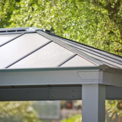 Palram - Canopia Dallas Grey Rectangular Gazebo, (W)4.26m (D)3.64m - Assembly Required -Gardens And Landscaping palram canopia dallas grey rectangular gazebo w 4 26m d 3 64m assembly required7290108601459 07i bq