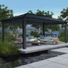 Palram - Canopia Dallas Grey Rectangular Gazebo, (W)6.12m (D)3.64m - Assembly Required -Gardens And Landscaping palram canopia dallas grey rectangular gazebo w 6 12m d 3 64m assembly required7290108601954 01i bq
