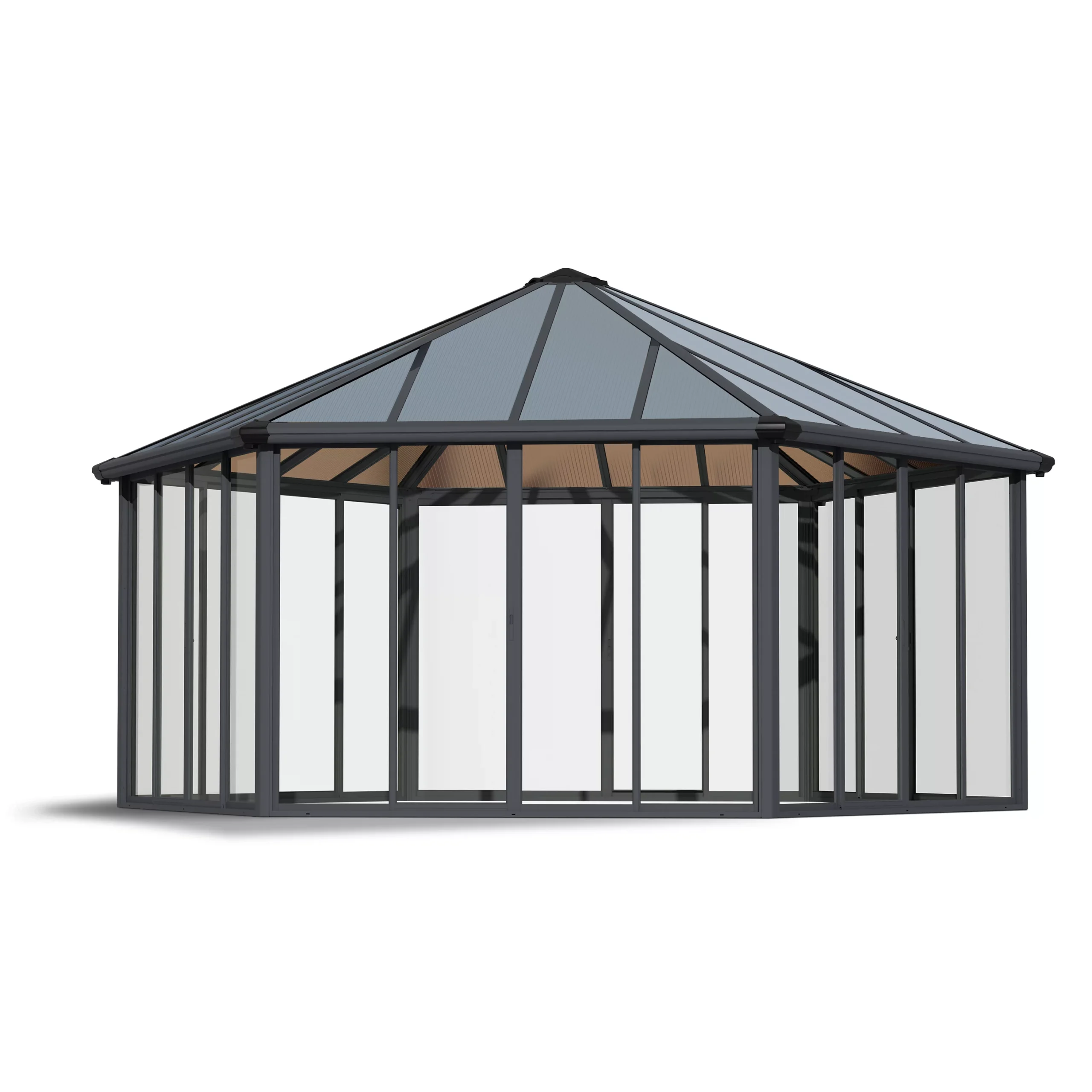 Palram - Canopia Garda Grey Hexagonal Gazebo, (W)5.17m (D)5.95m - Assembly Required 3 Palram - Canopia Garda Grey Hexagonal Gazebo, (W)5.17m (D)5.95m - Assembly Required