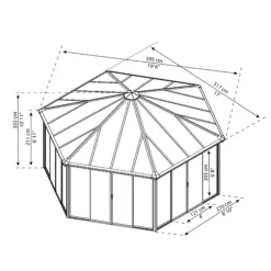 Palram - Canopia Garda Grey Hexagonal Gazebo, (W)5.17m (D)5.95m - Assembly Required 18 Palram - Canopia Garda Grey Hexagonal Gazebo, (W)5.17m (D)5.95m - Assembly Required -Gardens And Landscaping palram canopia garda grey hexagonal gazebo w 5 17m d 5 95m assembly required7290108137040 01t bq
