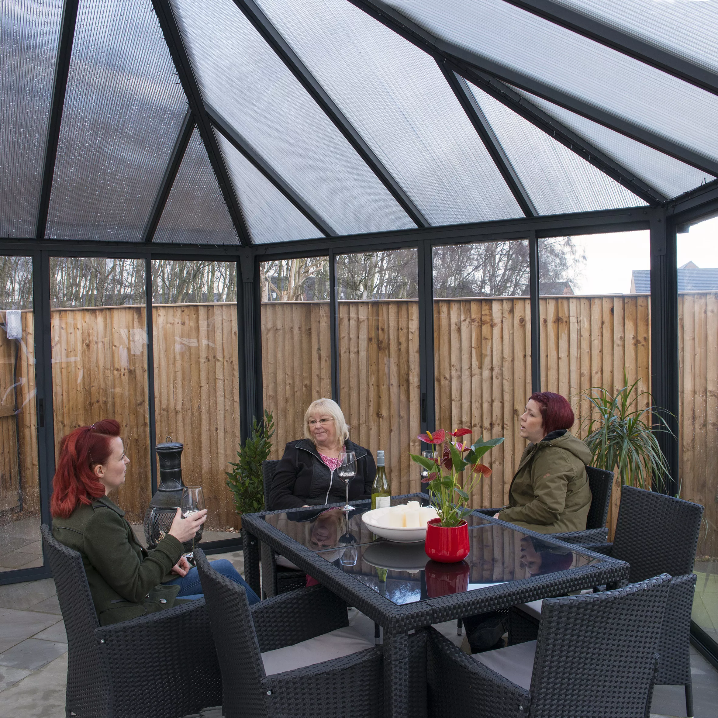Palram - Canopia Garda Grey Hexagonal Gazebo, (W)5.17m (D)5.95m - Assembly Required 6 Palram - Canopia Garda Grey Hexagonal Gazebo, (W)5.17m (D)5.95m - Assembly Required - Image 4