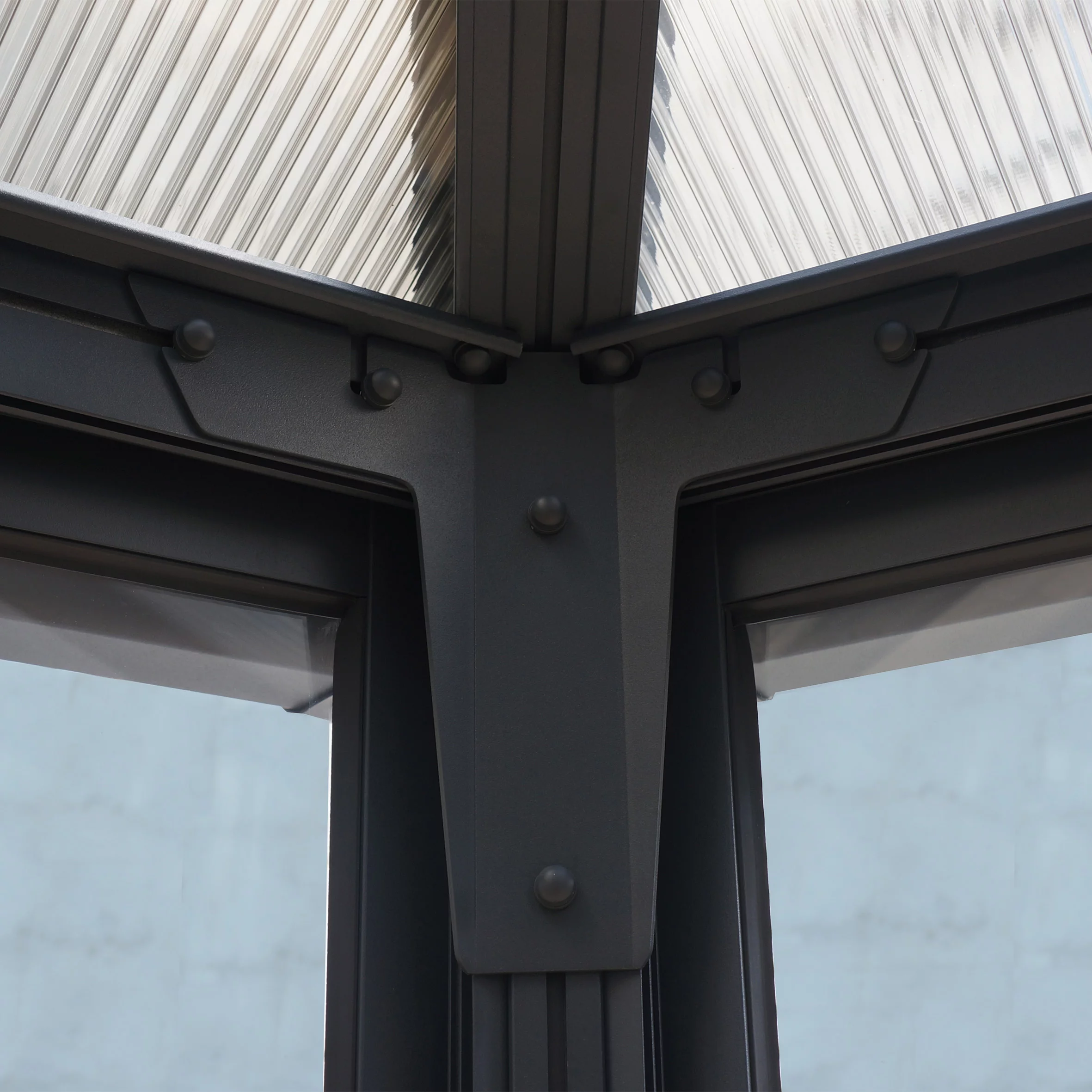 Palram - Canopia Garda Grey Hexagonal Gazebo, (W)5.17m (D)5.95m - Assembly Required 7 Palram - Canopia Garda Grey Hexagonal Gazebo, (W)5.17m (D)5.95m - Assembly Required - Image 5