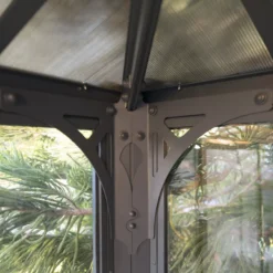 Palram - Canopia Ledro Grey Rectangular Gazebo, (W)2.95m (D)2.95m - Assembly Required -Gardens And Landscaping palram canopia ledro grey rectangular gazebo w 2 95m d 2 95m assembly required7290108136524 05i bq