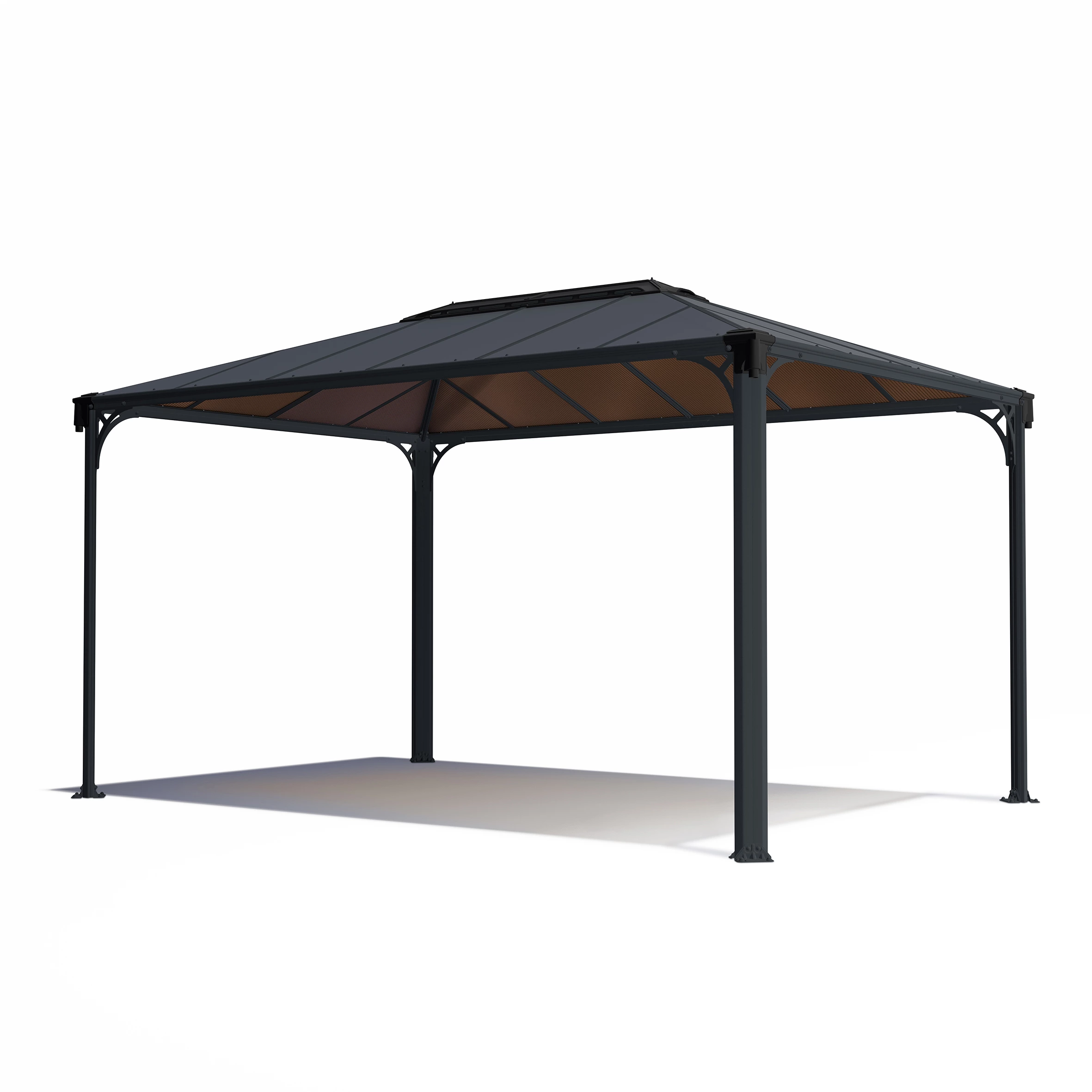Palram - Canopia Martinique Grey Rectangular Gazebo, (W)4.3m (D)2.96m - Assembly Required 3 Palram - Canopia Martinique Grey Rectangular Gazebo, (W)4.3m (D)2.96m - Assembly Required
