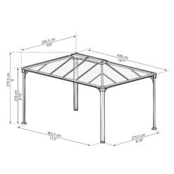 Palram - Canopia Martinique Grey Rectangular Gazebo, (W)4.3m (D)2.96m - Assembly Required 26 Palram - Canopia Martinique Grey Rectangular Gazebo, (W)4.3m (D)2.96m - Assembly Required -Gardens And Landscaping palram canopia martinique grey rectangular gazebo w 4 3m d 2 96m assembly required7290108130249 01t bq