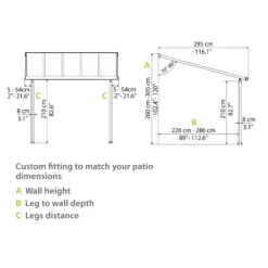 Palram - Canopia Olympia White Non-retractable Awning, (L)4.25m (H)3.05m (W)2.95m -Gardens And Landscaping palram canopia olympia white non retractable awning l 4 25m h 3 05m w 2 95m7290108133998 02t bq